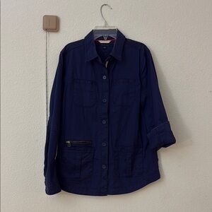 Tommy Hilfiger Navy Utility Button-Front shirt Jacket